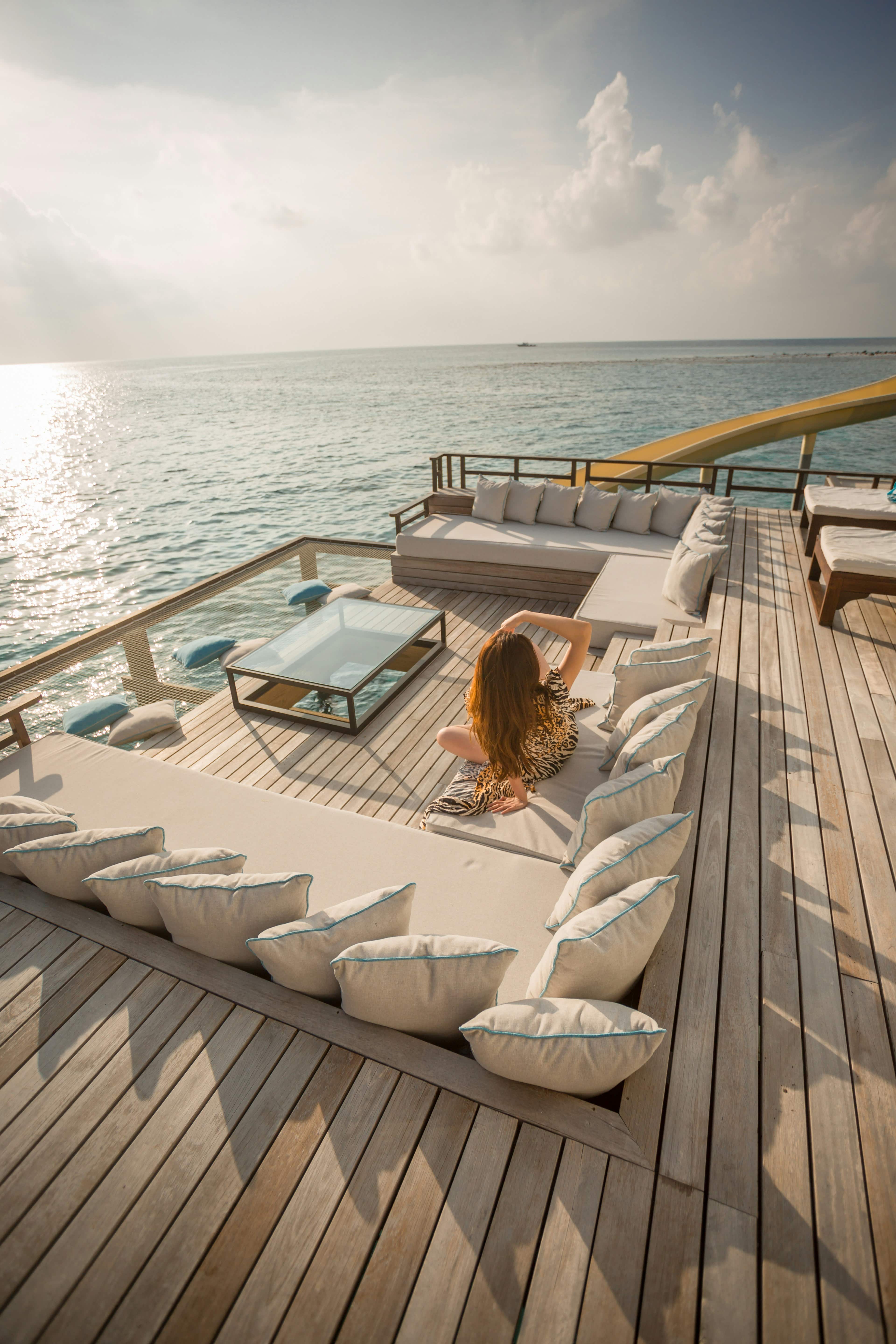 Superyacht at sea with floating palace design and bespoke experiences